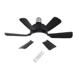 Maxbell E27 Socket Fan Light with Remote 40W Ceiling Fan for Dining Room Living Room Black