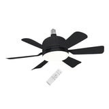 Maxbell E27 Socket Fan Light with Remote 40W Ceiling Fan for Dining Room Living Room Black