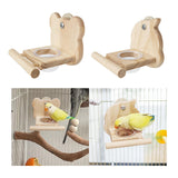 Maxbell Parrot Cage Feeder Bowl Bird Perch with Feeding Cup for Lovebirds Cockatiels Bear Shaped