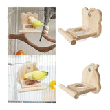 Maxbell Parrot Cage Feeder Bowl Bird Perch with Feeding Cup for Lovebirds Cockatiels Bear Shaped