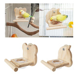 Maxbell Parrot Cage Feeder Bowl Bird Perch with Feeding Cup for Lovebirds Cockatiels Bear Shaped