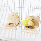 Maxbell Parrot Cage Feeder Bowl Bird Perch with Feeding Cup for Lovebirds Cockatiels Bear Shaped