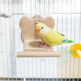 Maxbell Parrot Cage Feeder Bowl Bird Perch with Feeding Cup for Lovebirds Cockatiels Bear Shaped