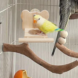 Maxbell Parrot Cage Feeder Bowl Bird Perch with Feeding Cup for Lovebirds Cockatiels Bear Shaped