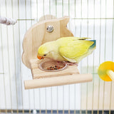 Maxbell Parrot Cage Feeder Bowl Bird Perch with Feeding Cup for Lovebirds Cockatiels Bird Shaped