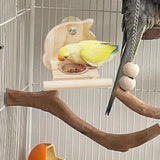 Maxbell Parrot Cage Feeder Bowl Bird Perch with Feeding Cup for Lovebirds Cockatiels Bird Shaped
