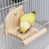 Maxbell Parrot Cage Feeder Bowl Bird Perch with Feeding Cup for Lovebirds Cockatiels Bird Shaped