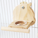 Maxbell Parrot Cage Feeder Bowl Bird Perch with Feeding Cup for Lovebirds Cockatiels Bird Shaped