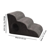 Maxbell Cat Ramp Anti Slip Removable Cover Dog Stairs Steps for Sofa Kitten Tall Bed Gray