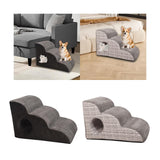 Maxbell Cat Ramp Anti Slip Removable Cover Dog Stairs Steps for Sofa Kitten Tall Bed Gray