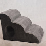 Maxbell Cat Ramp Anti Slip Removable Cover Dog Stairs Steps for Sofa Kitten Tall Bed Gray