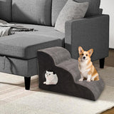 Maxbell Cat Ramp Anti Slip Removable Cover Dog Stairs Steps for Sofa Kitten Tall Bed Gray