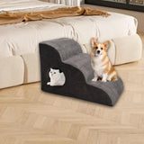Maxbell Cat Ramp Anti Slip Removable Cover Dog Stairs Steps for Sofa Kitten Tall Bed Gray
