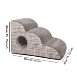 Maxbell Cat Ramp Anti Slip Removable Cover Dog Stairs Steps for Sofa Kitten Tall Bed Light Gray