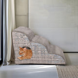 Maxbell Cat Ramp Anti Slip Removable Cover Dog Stairs Steps for Sofa Kitten Tall Bed Light Gray