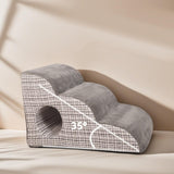 Maxbell Cat Ramp Anti Slip Removable Cover Dog Stairs Steps for Sofa Kitten Tall Bed Light Gray