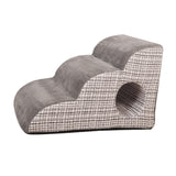 Maxbell Cat Ramp Anti Slip Removable Cover Dog Stairs Steps for Sofa Kitten Tall Bed Light Gray