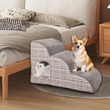 Maxbell Cat Ramp Anti Slip Removable Cover Dog Stairs Steps for Sofa Kitten Tall Bed Light Gray