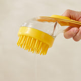 Maxbell Dog Bath Brush SPA Removes Loose Hair Pet Grooming Brush for Puppy Cats Dogs Yellow