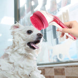 Maxbell Dog Bath Brush SPA Removes Loose Hair Pet Grooming Brush for Puppy Cats Dogs Red