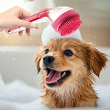 Maxbell Dog Bath Brush SPA Removes Loose Hair Pet Grooming Brush for Puppy Cats Dogs Red