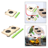Maxbell Bird Feeding Dish Cup Wooden for Cage Bird Perch for Lovebird Macaw Parakeet Single bowl
