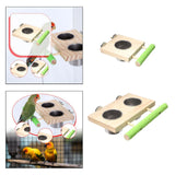 Maxbell Bird Feeding Dish Cup Wooden for Cage Bird Perch for Lovebird Macaw Parakeet Single bowl