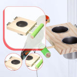 Maxbell Bird Feeding Dish Cup Wooden for Cage Bird Perch for Lovebird Macaw Parakeet Single bowl