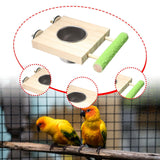 Maxbell Bird Feeding Dish Cup Wooden for Cage Bird Perch for Lovebird Macaw Parakeet Single bowl