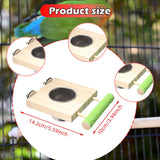 Maxbell Bird Feeding Dish Cup Wooden for Cage Bird Perch for Lovebird Macaw Parakeet Single bowl