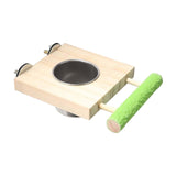 Maxbell Bird Feeding Dish Cup Wooden for Cage Bird Perch for Lovebird Macaw Parakeet Single bowl
