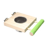 Maxbell Bird Feeding Dish Cup Wooden for Cage Bird Perch for Lovebird Macaw Parakeet Single bowl
