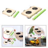 Maxbell Bird Feeding Dish Cup Wooden for Cage Bird Perch for Lovebird Macaw Parakeet Single bowl