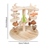 Maxbell Bird Rotating Perch Toy Wooden Parrot Toys for Conures Cockatiels Parrotlets