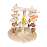 Maxbell Bird Rotating Perch Toy Wooden Parrot Toys for Conures Cockatiels Parrotlets