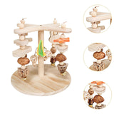 Maxbell Bird Rotating Perch Toy Wooden Parrot Toys for Conures Cockatiels Parrotlets