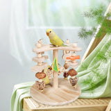 Maxbell Bird Rotating Perch Toy Wooden Parrot Toys for Conures Cockatiels Parrotlets