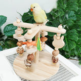 Maxbell Bird Rotating Perch Toy Wooden Parrot Toys for Conures Cockatiels Parrotlets