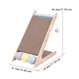 Maxbell Scratching Board Toy Balls Indoor Cats Exerciser Climbing Cat Scratcher Ramp 43.8cmx27.5cmx44.5cm
