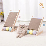 Maxbell Scratching Board Toy Balls Indoor Cats Exerciser Climbing Cat Scratcher Ramp 43.8cmx27.5cmx44.5cm