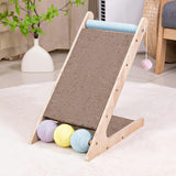 Maxbell Scratching Board Toy Balls Indoor Cats Exerciser Climbing Cat Scratcher Ramp 43.8cmx27.5cmx44.5cm