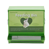 Maxbell Small Animal Feeder with Lid Metal Food Dispenser for Hedgehog Bunny Chicken