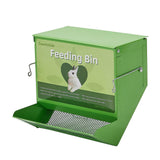 Maxbell Small Animal Feeder with Lid Metal Food Dispenser for Hedgehog Bunny Chicken