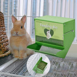 Maxbell Small Animal Feeder with Lid Metal Food Dispenser for Hedgehog Bunny Chicken