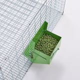 Maxbell Small Animal Feeder with Lid Metal Food Dispenser for Hedgehog Bunny Chicken