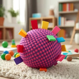 Maxbell Pet Toy Plush Ball Pet Supplies Soft Fuzzy Kitten Ball for Dog Birthday Gifts Rose red