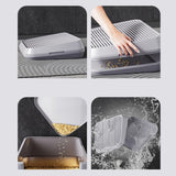 Maxbell Pet Cat Litter Mat Portable Double Layer for Living Room Bedroom Indoor Cats light gray