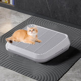 Maxbell Pet Cat Litter Mat Portable Double Layer for Living Room Bedroom Indoor Cats light gray
