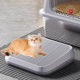 Maxbell Pet Cat Litter Mat Portable Double Layer for Living Room Bedroom Indoor Cats light gray