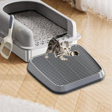 Maxbell Pet Cat Litter Mat Portable Double Layer for Living Room Bedroom Indoor Cats dark gray